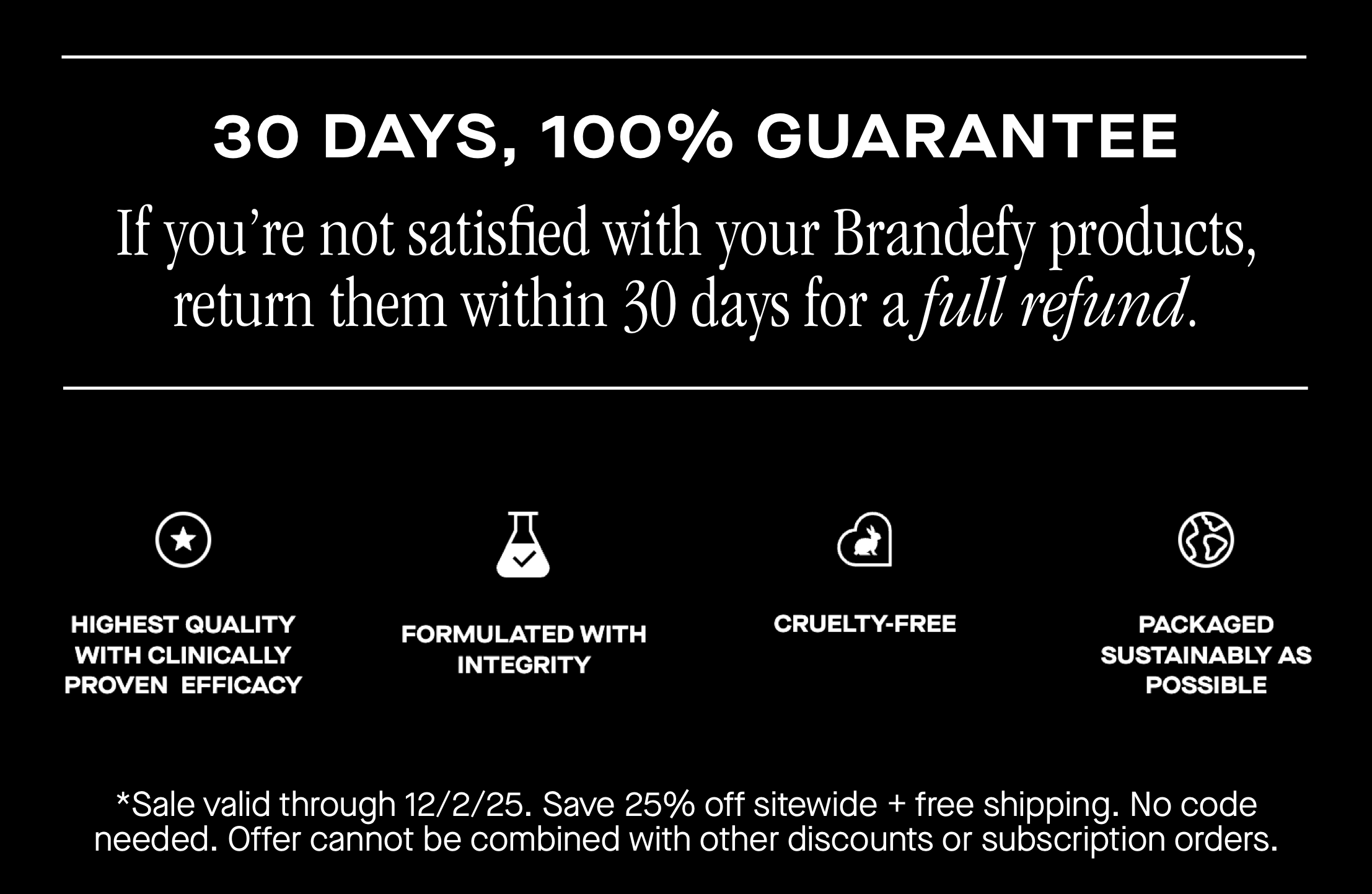 30 days, 100% guarantee