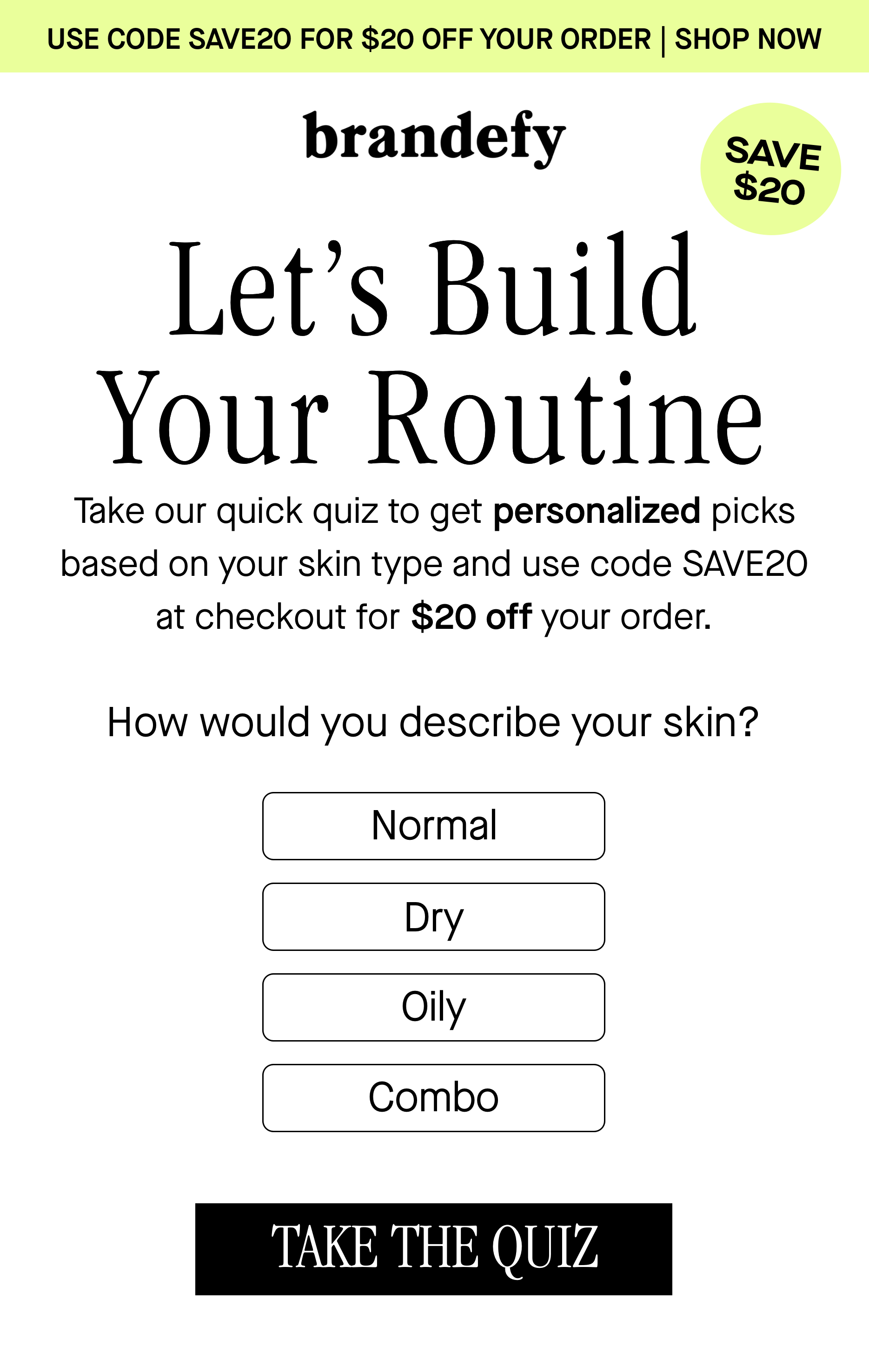 Find your skincare match in under 60 seconds