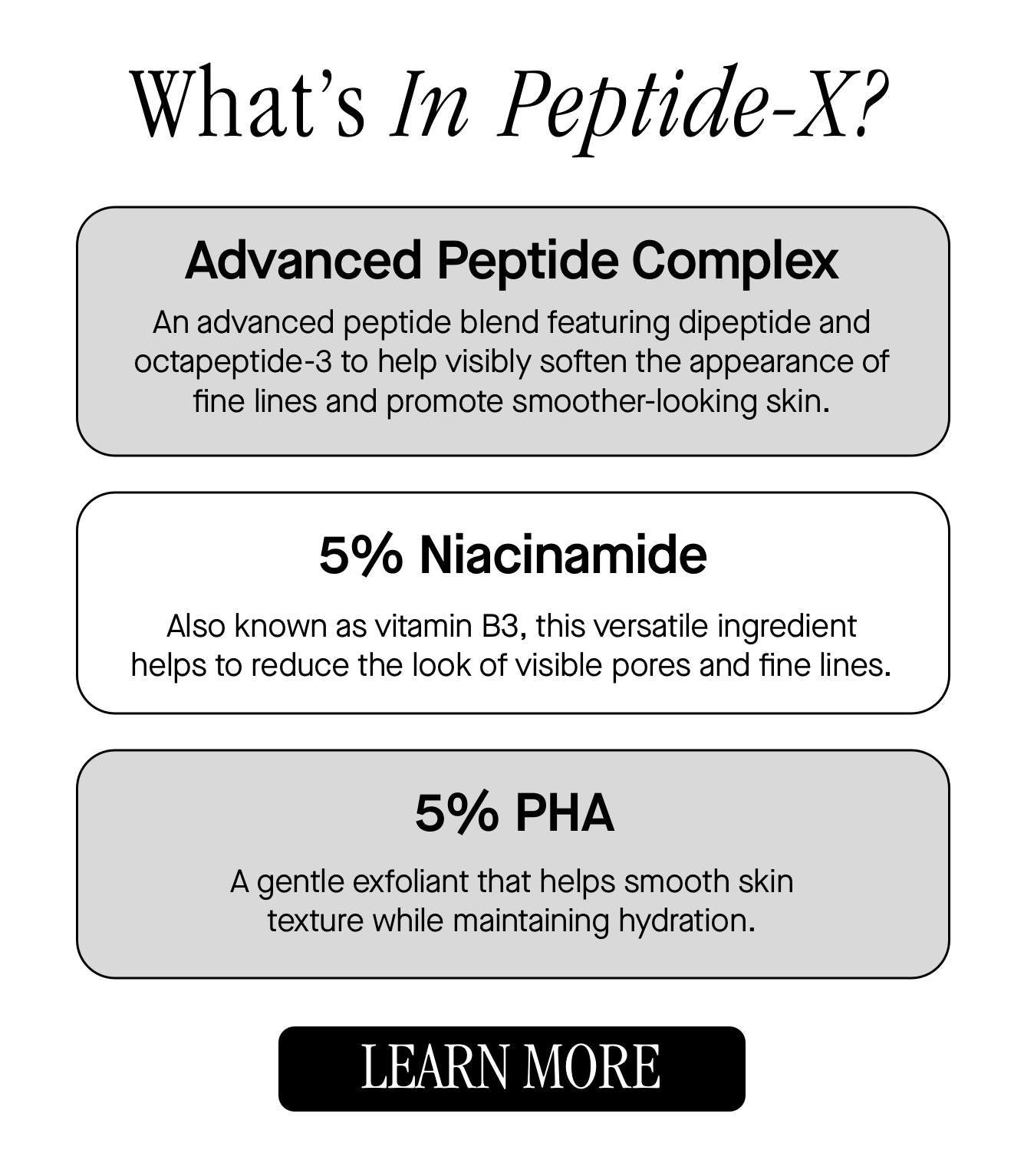 Whats in Peptide X