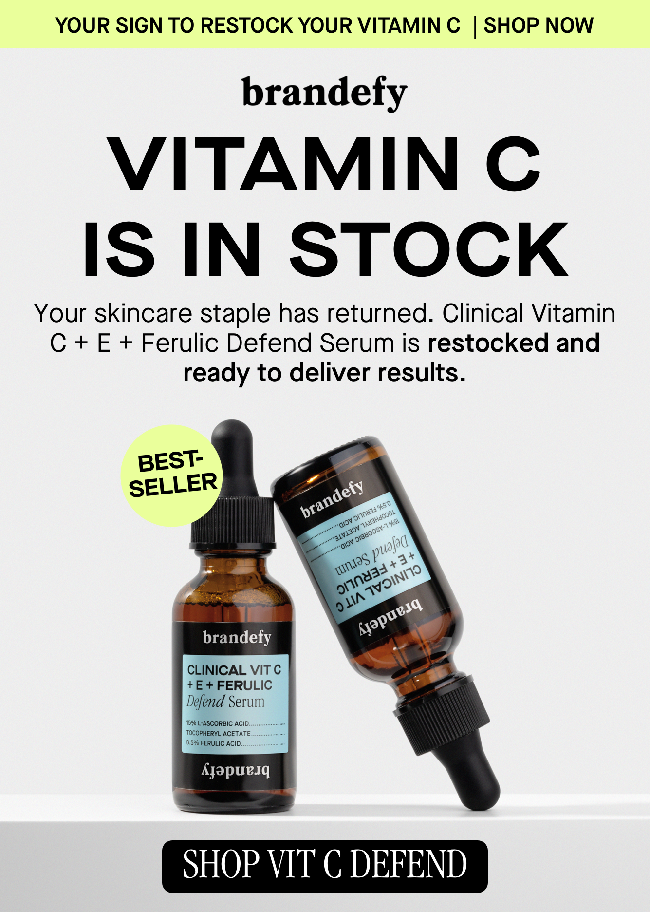 Vitamin C is in stock 