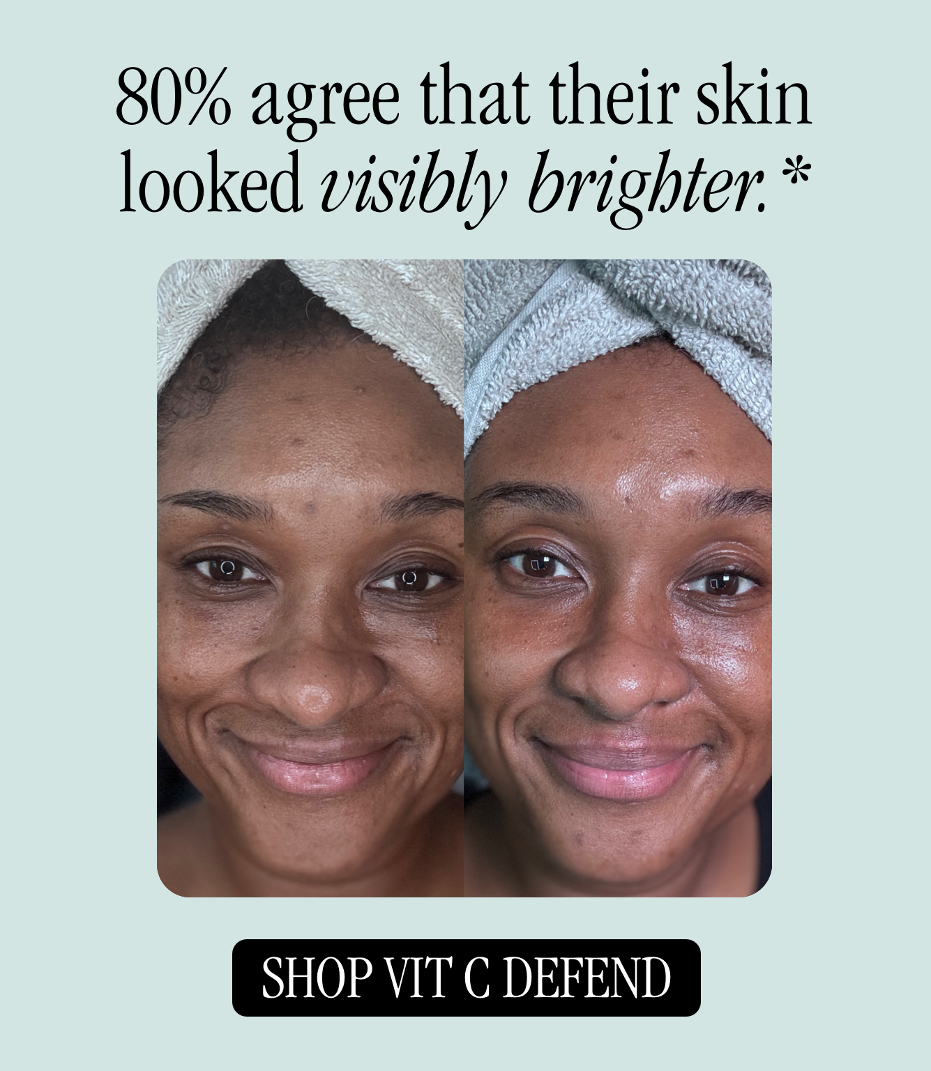 80% agree that their skin looked visibly brighter.