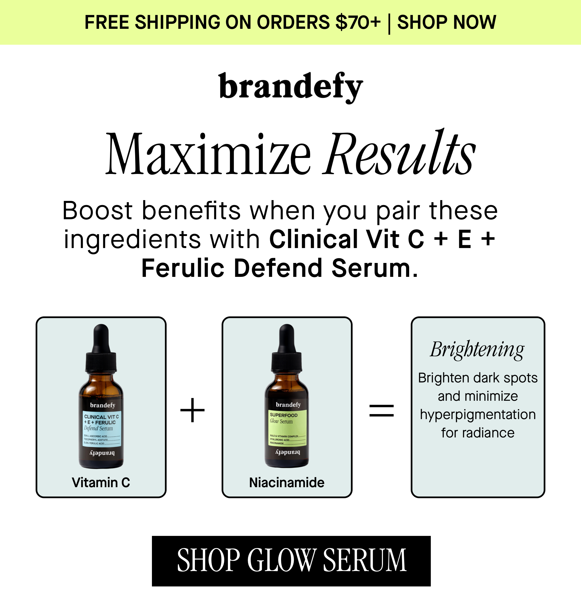 Boost benefits when you pair these ingredients with Clinical Vit C + E + Ferulic Defend Serum.