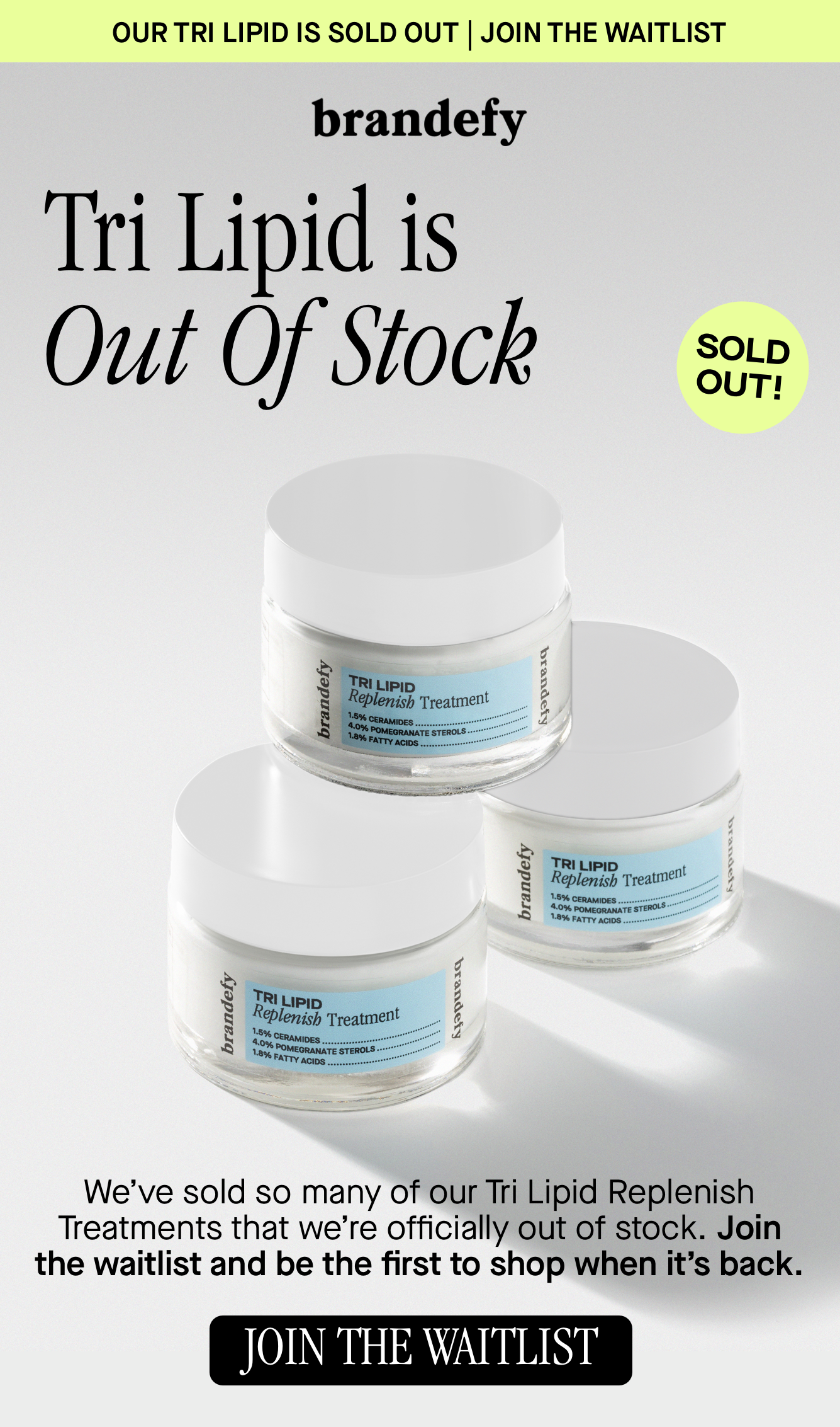 Tri Lipid is Out of Stock 