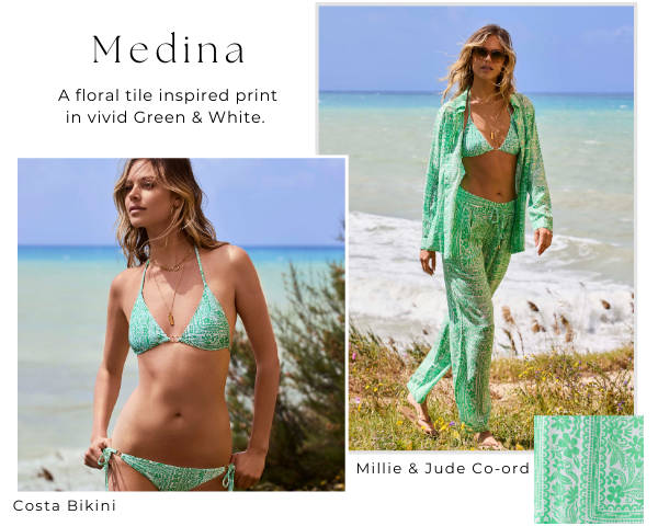 Medina - model wears Costa medina bikini and Millie/Jude medina co-ord