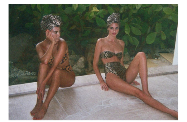 Kourtney Kardashian and Kendall Jenner wear Animal print swimwear