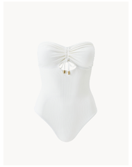 Lucca Cream Ribbed Swimsuit
