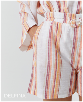 Delfina sunset Stripe Shorts