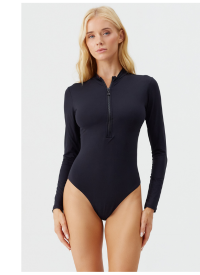 Model wears Monte Carlo Black Swimsuit