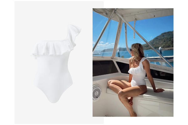 Melissa wears Tennessee White Swimsuit