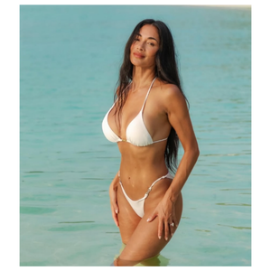 Nicole Scherzinger wears the Monza Bikini in White