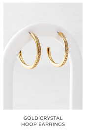 Gold Crystal Hoops