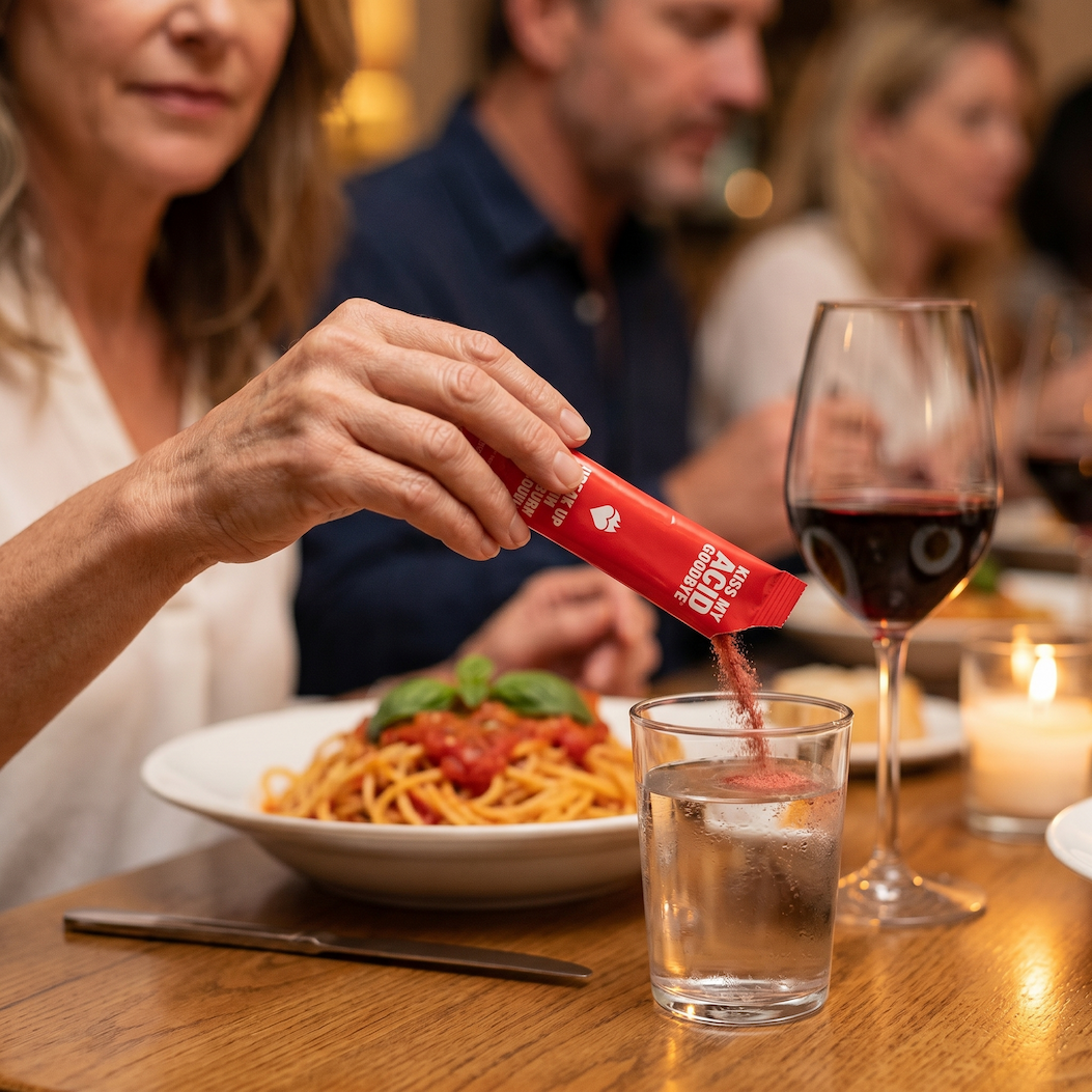 Person enjoying dinner out, more confidence around food