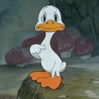 Donald Duck looking bashful