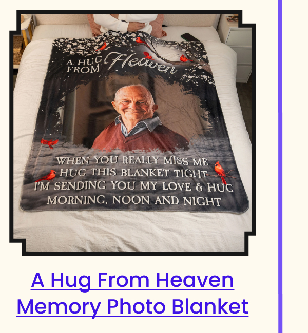 A Hug From Heaven Memory Photo Blanket