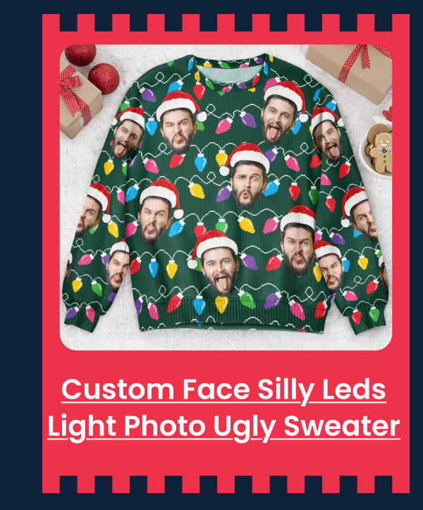 Custom Face Silly Leds Light Photo Ugly Sweater
