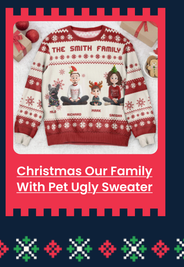 Christmas Our Family With Pet Ugly Sweater