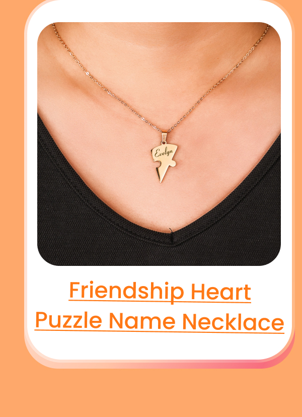 Friendship Heart Puzzle Name Necklace