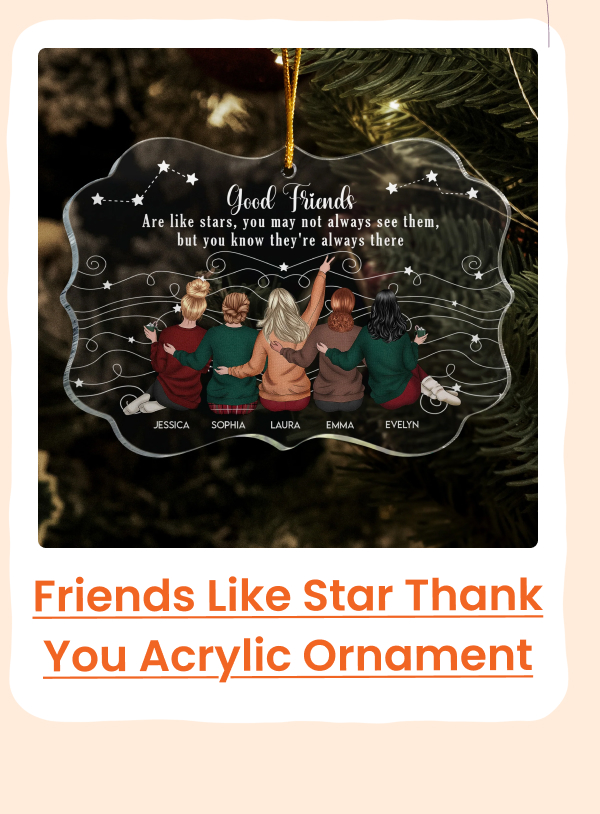 Friends Like Star Thank You Acrylic Ornament