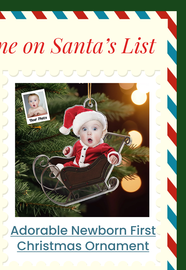 Adorable Newborn Baby First Christmas Ornament