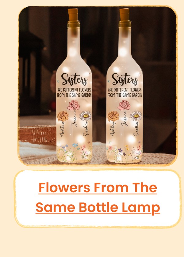 Different Flowers From The Same Garden Bottle Lamp