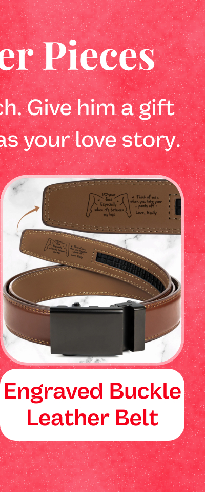 Leather Belt With Engraved Buckle