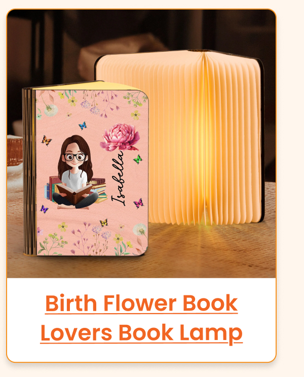 Birth Flower Book Lovers Book Lamp