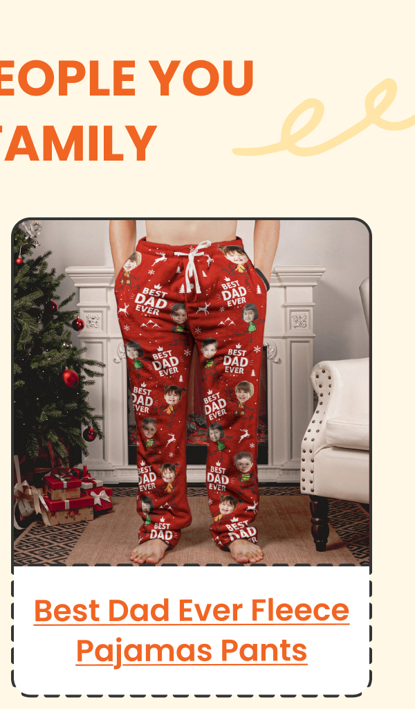 Best Dad Ever Custom Photo Photo Fleece Pajamas Pants