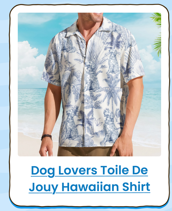 Dog Lovers Toile De Jouy Hawaiian Shirt