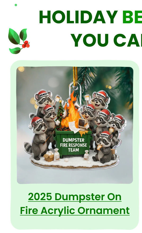 2025 Dumpster On Fire Acrylic Ornament