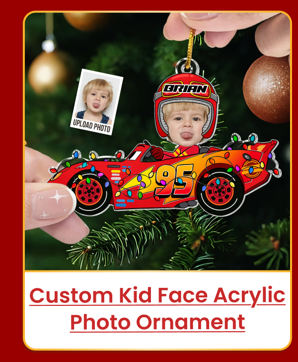 Custom Kid Face Car Toys Acrylic Photo Ornament