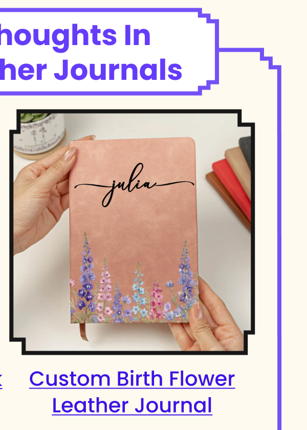 Custom Birth Flower Leather Journal