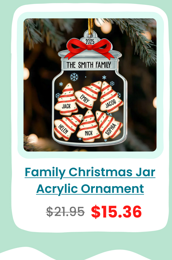Christmas Ornaments Family Christmas Jar Custom Name Acrylic Ornament