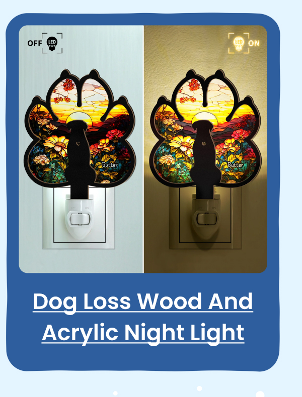 Dog Loss Wood And Acrylic Night Light