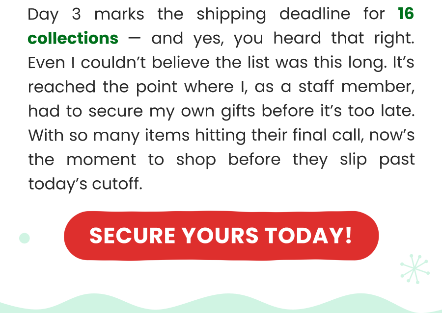 Shop Christmas Cut-off Sale