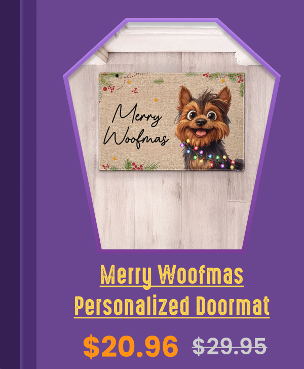 Merry Woofmas Personalized Doormat