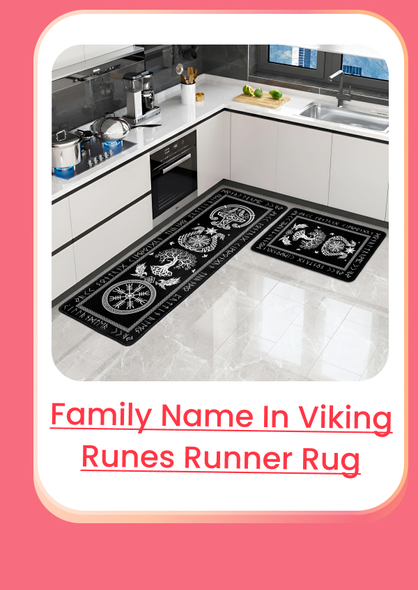 Custom Family Name In Viking Runes Runner Rug