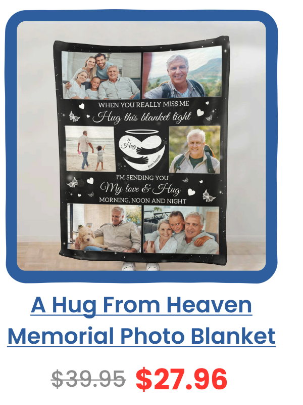 A Hug From Heaven Memorial Photo Blanket 