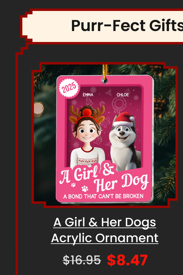 A Girl & Her Dogs Acrylic Ornament