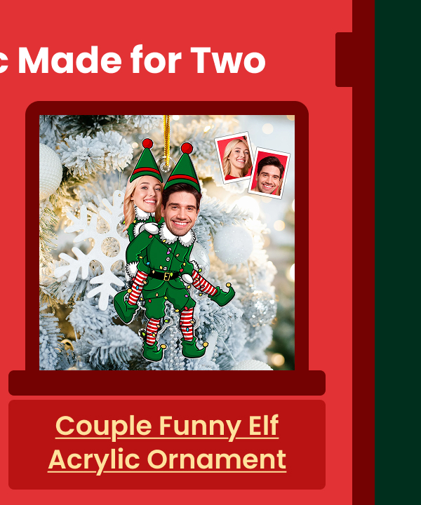 Couple Funny Elf Acrylic Photo Ornament