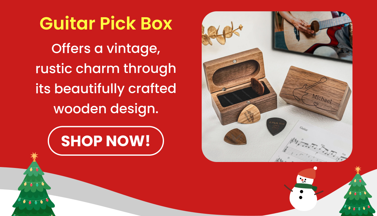 Wooden Guitar Pick Box