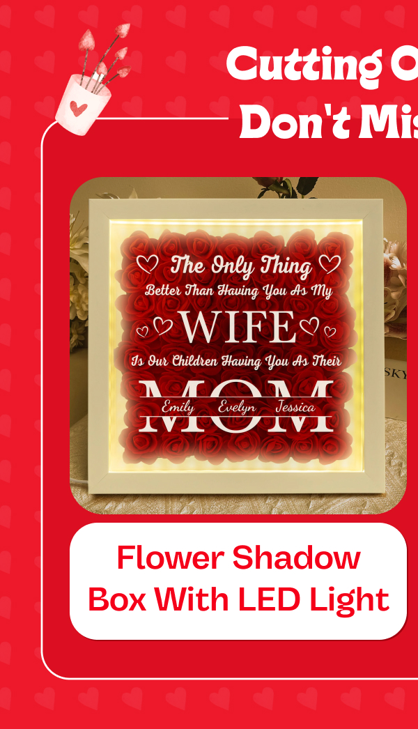 Flower Shadow Box With LED Light