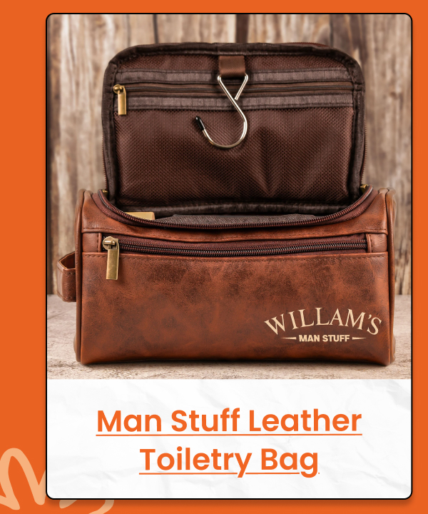 Man Stuff Leather Toiletry Bag
