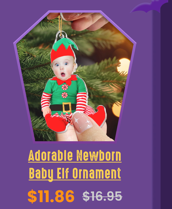Adorable Newborn Baby Elf Ornament