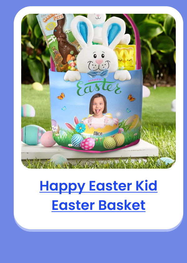 Happy Easter Kid With Easter Eggs Easter Basket