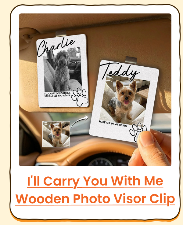 I'll Carry You With Me Wooden Photo Visor Clip