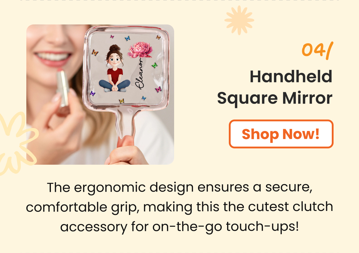 Handheld Square Mirror