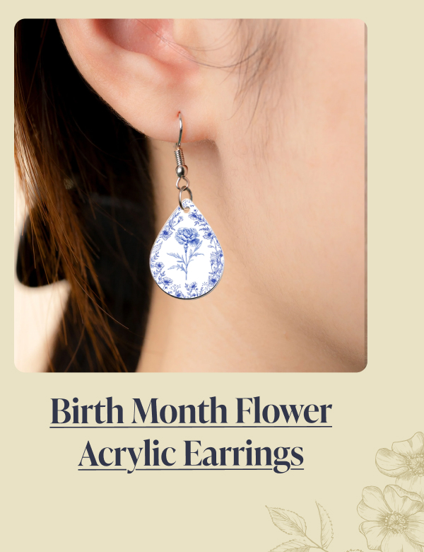 Birth Month Flower Acrylic Earrings