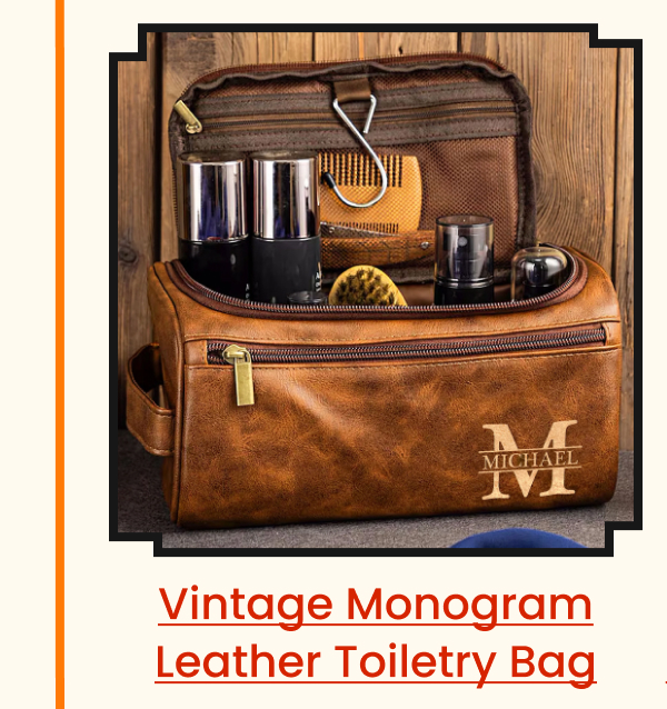 Vintage Monogram Leather Toiletry Bag