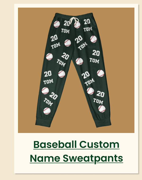Baseball Custom Name, Number Sweatpants