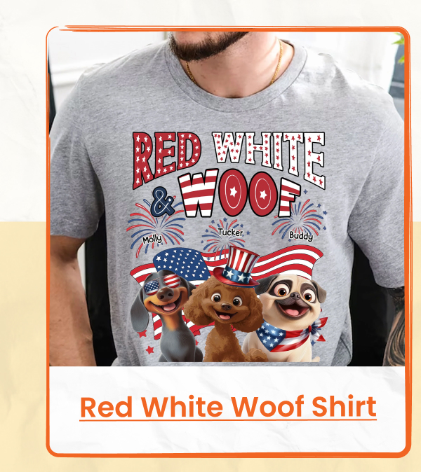 Red White Woof Shirt